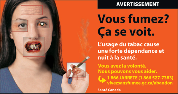 Canada 2012 Health Effects other - targets young women, physical effects of smoking - cigars fr
